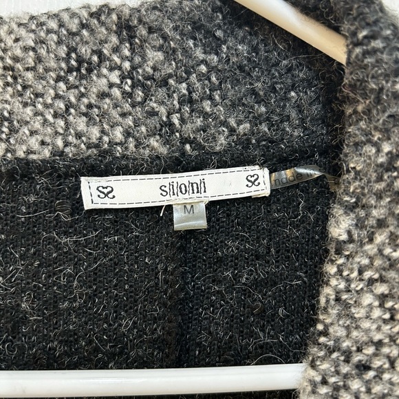 Liquid By Sioni Sweater Cardigan M Patchwork Hippie Boho Art Teacher Steampunk - Picture 3 of 8